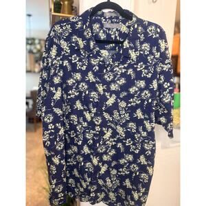 Daniel Cremieux Signature Collection Blue & Yellow Floral Pattern XL